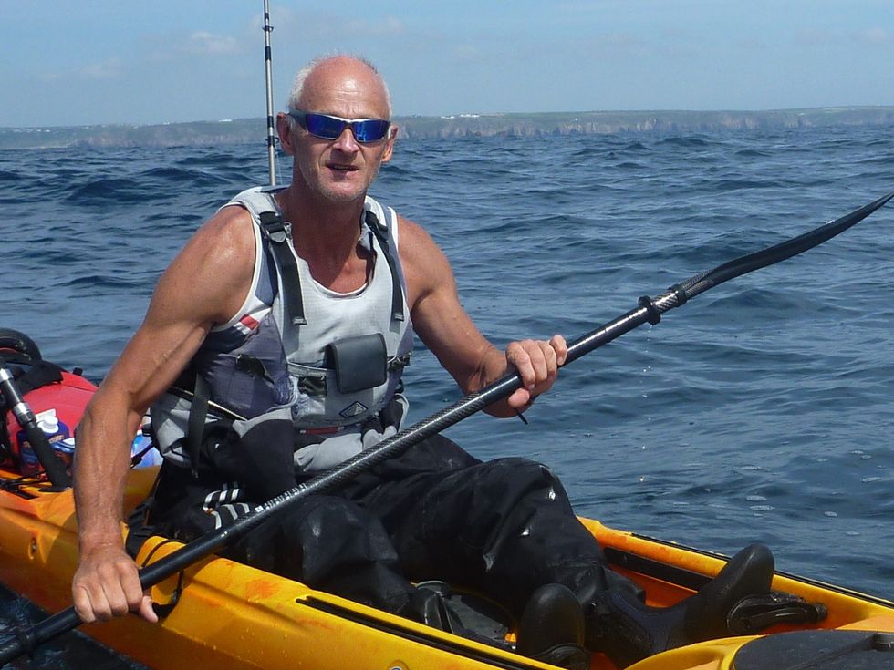 Rupert Kirkwood en su kayak